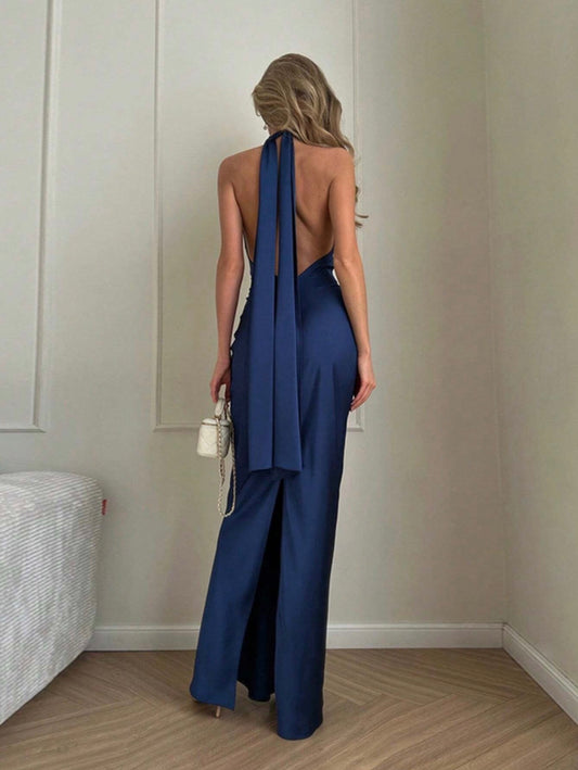 Midnight Satin Dress