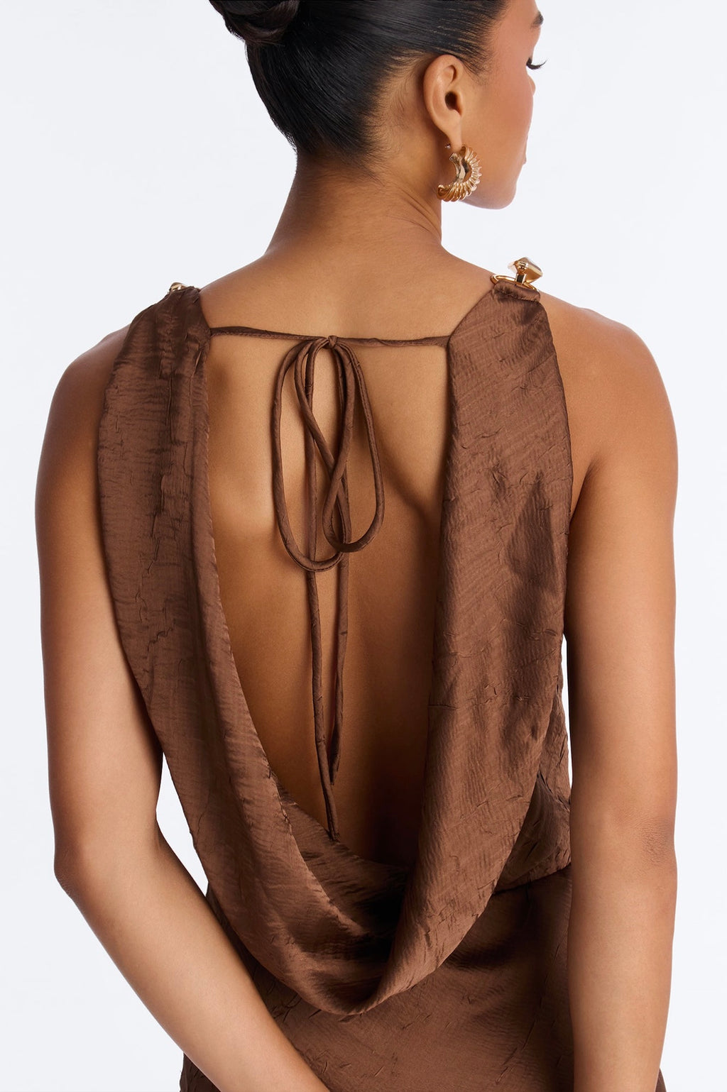 Brown Satin Dress