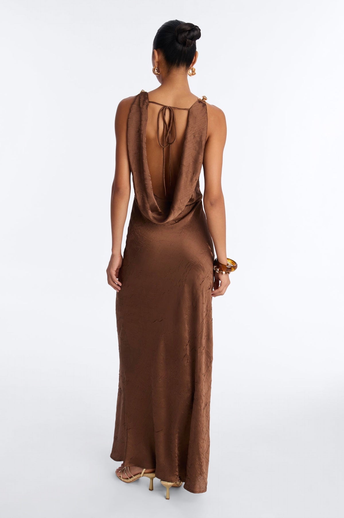 Brown Satin Dress