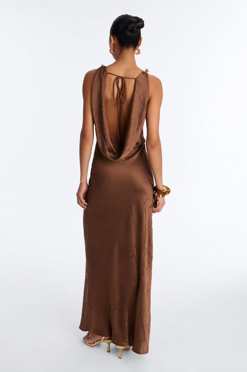 Brown Satin Dress