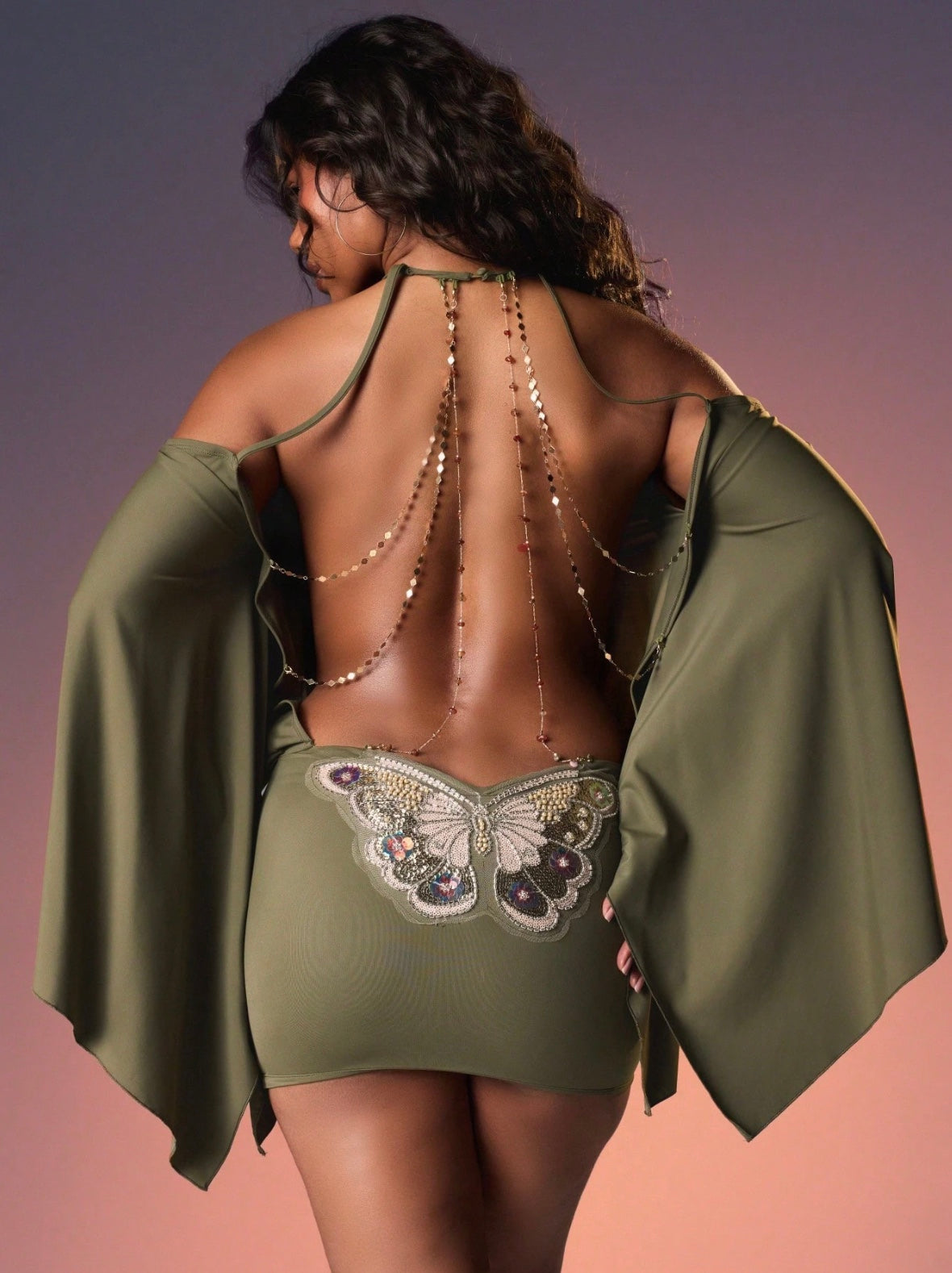 Butterfly Backless Dress