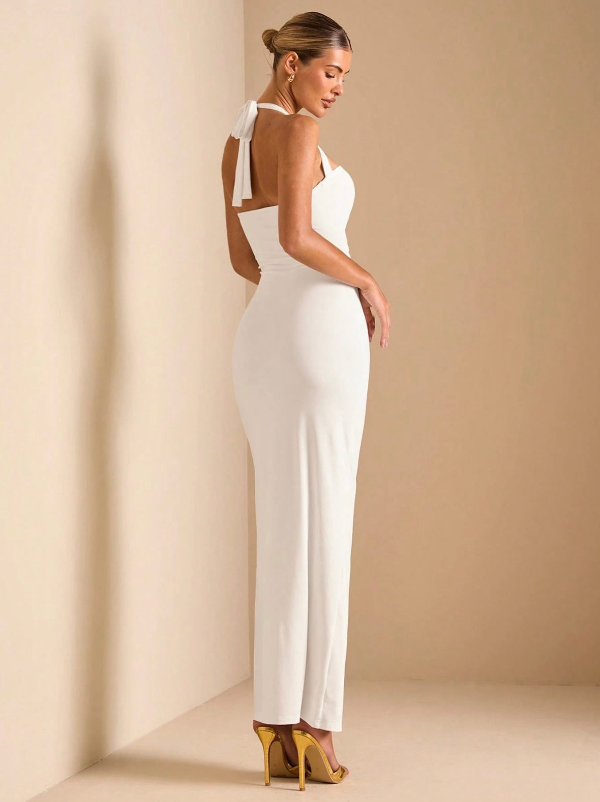 White Golden Dress