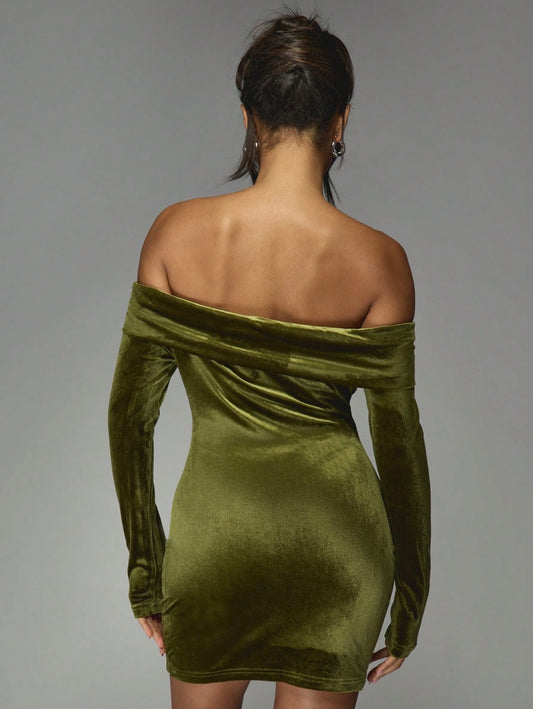 Green Velvet Dress