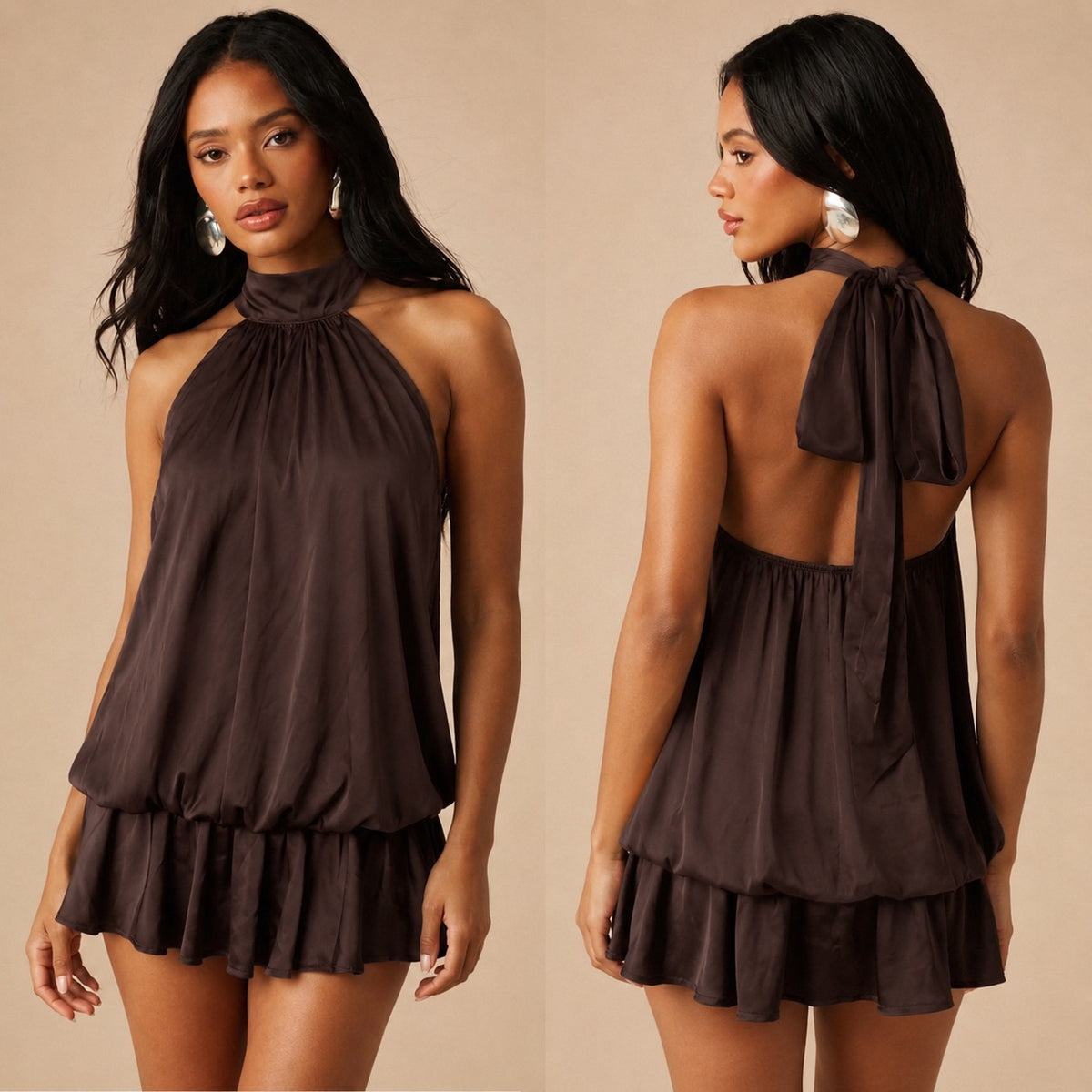 Chocolate Satin Dress