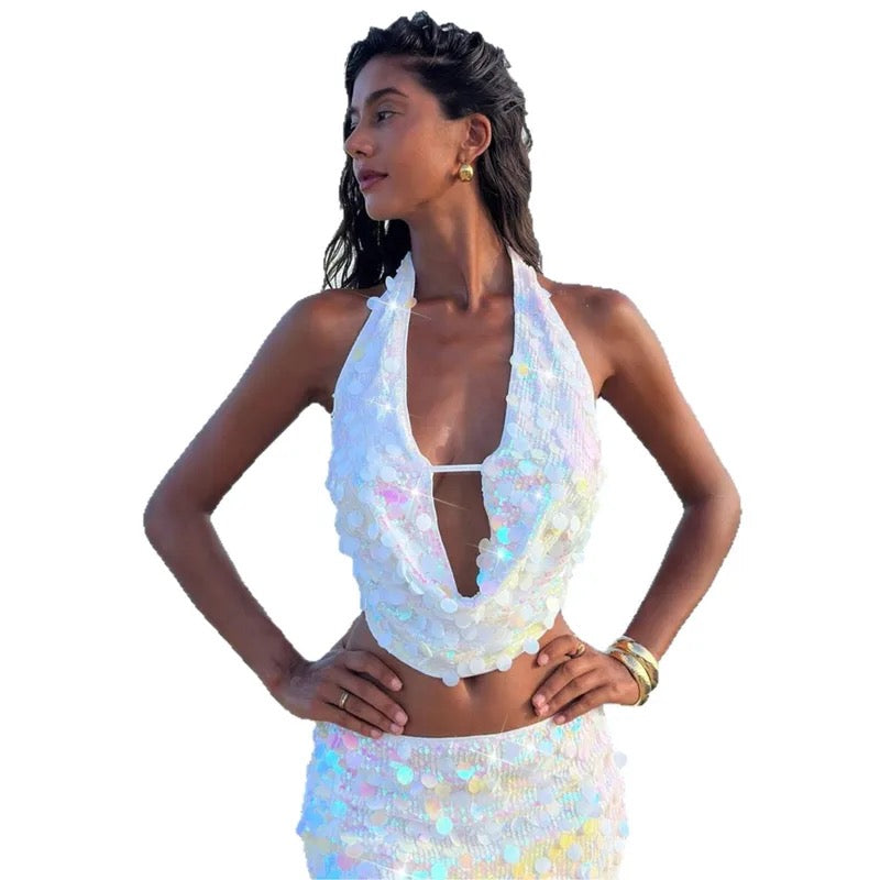 White Sequins Set