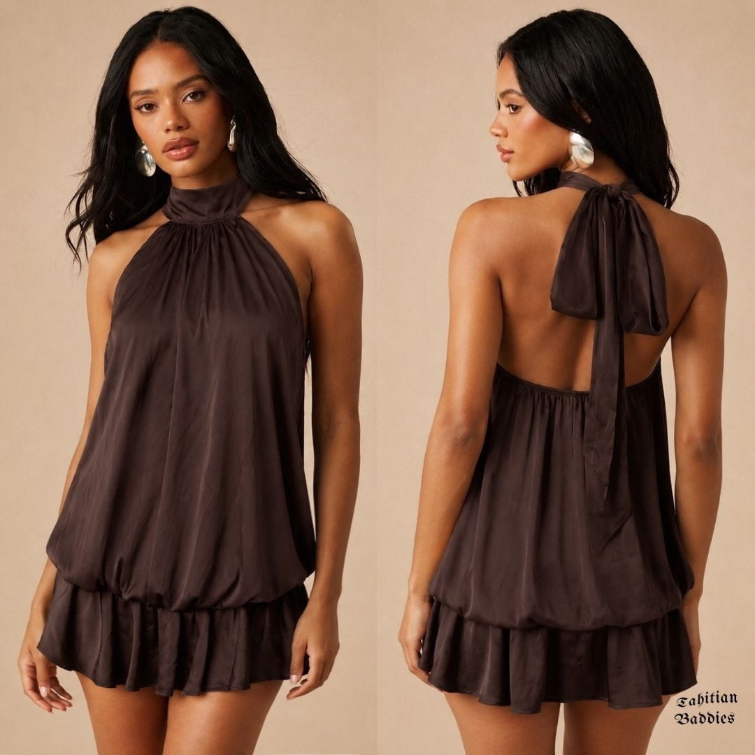 Chocolate Satin Dress